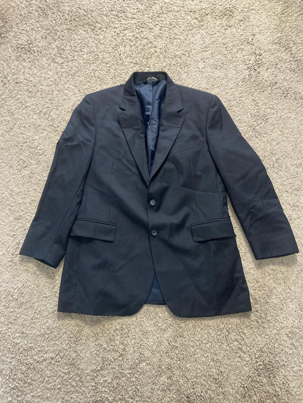 Jos. A. Bank Suit Jacket Mens 42 Regular Blue Solid Two Button Notch Lapel